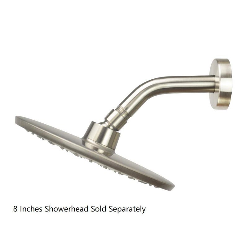 Purelux Shower Arm 6 Inch Universal Replacement Water Outlet PJ0602 Made of Stainless Steel, Brushed Nickel, Shower Arm and Flange Included - Image 5